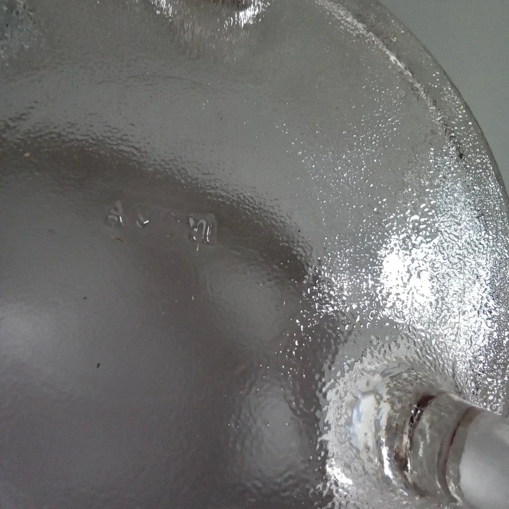Avon Vintage Clear Pressed Glass Footed Bowl Scroll Swirl Candy Trinket Dish